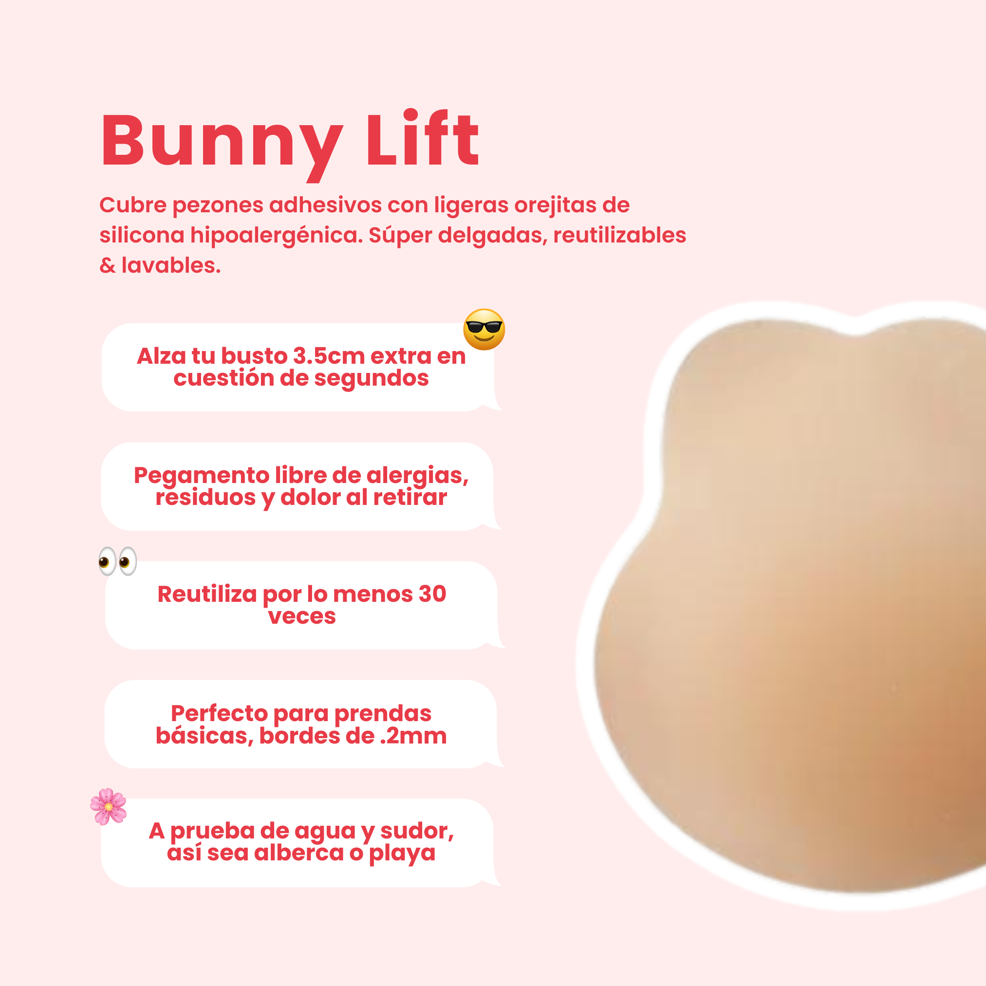 Bunny Lift Ultra | Cubre Pezón Push Up Silicona Nippi Nippi México