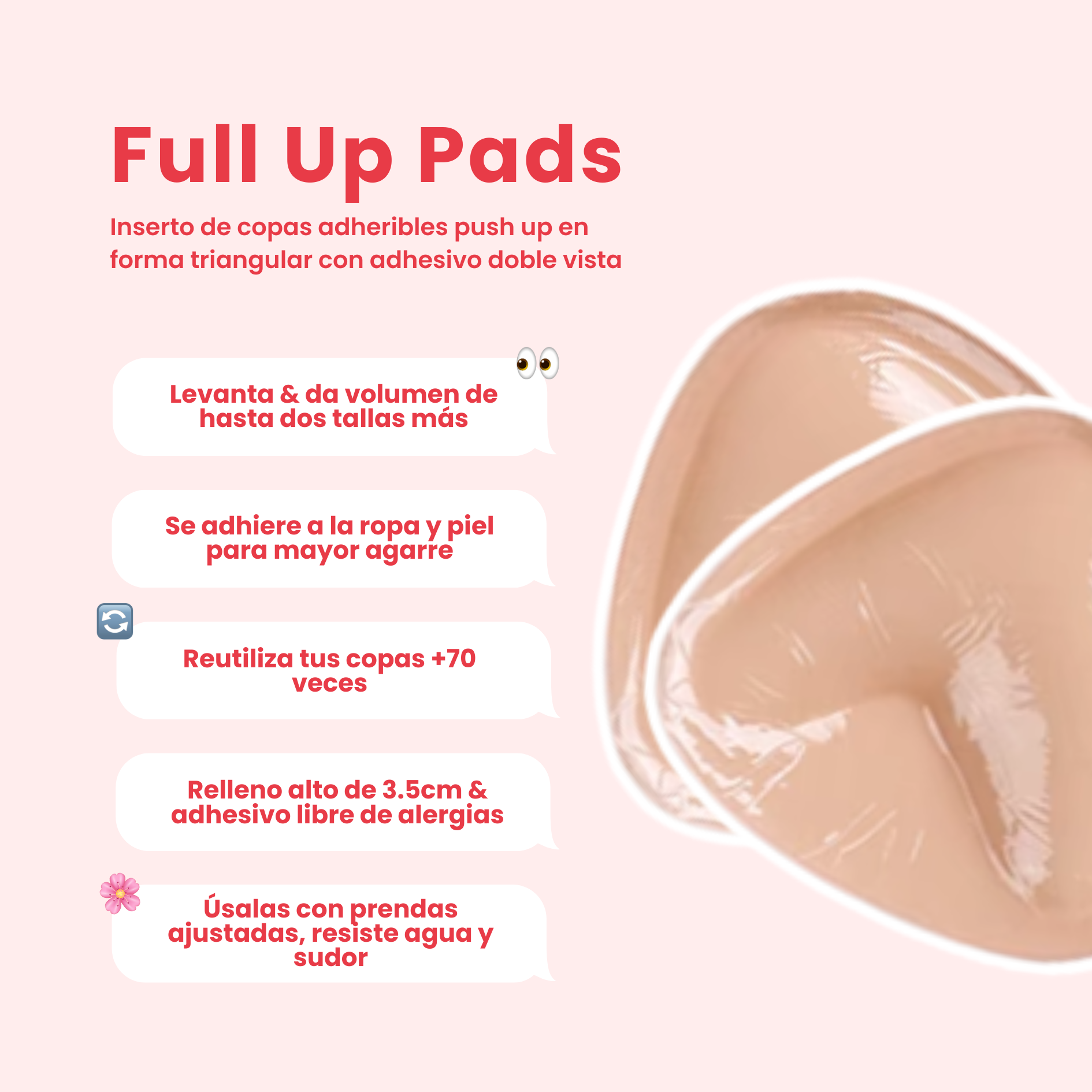 Full Up Pads | Copas Adhesivas Push Up Nippi México