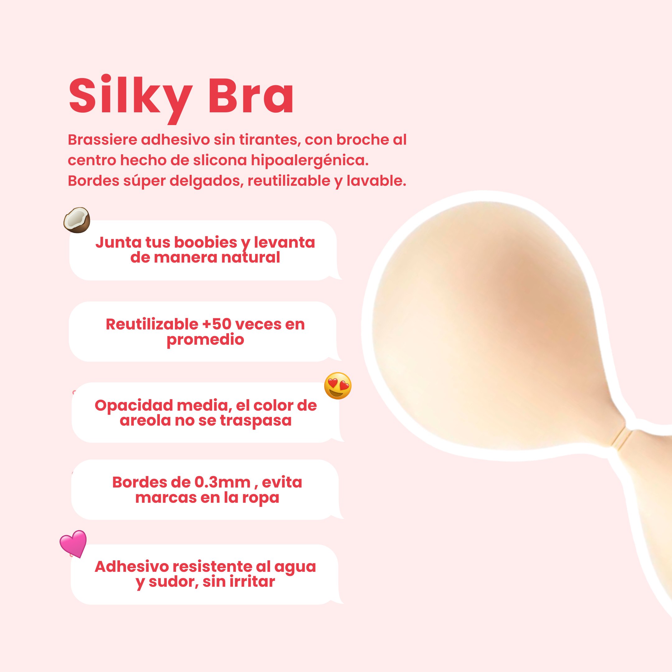 Silky Bra | Bra Adhesivo De Silicona Reutilizable Nippi Nippi Boobwear